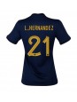 Frankreich Lucas Hernandez #21 Heimtrikot für Frauen WM 2022 Kurzarm